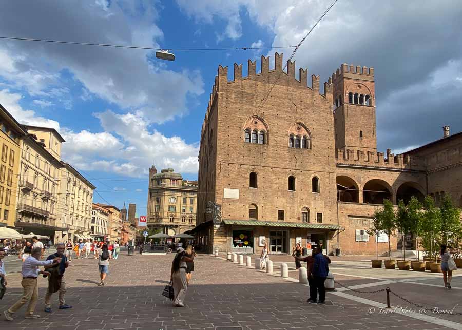 View of the Piazza Maggiore in Bologna