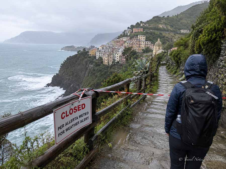 image depicting a closed trail along the shore
