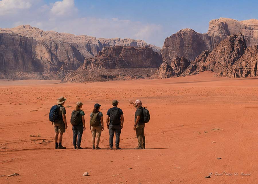 Hikers in Wadi Rum, Jordan