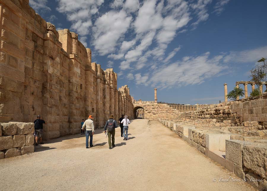 view of Jerash archeological ruins of Jerash in Jordan
