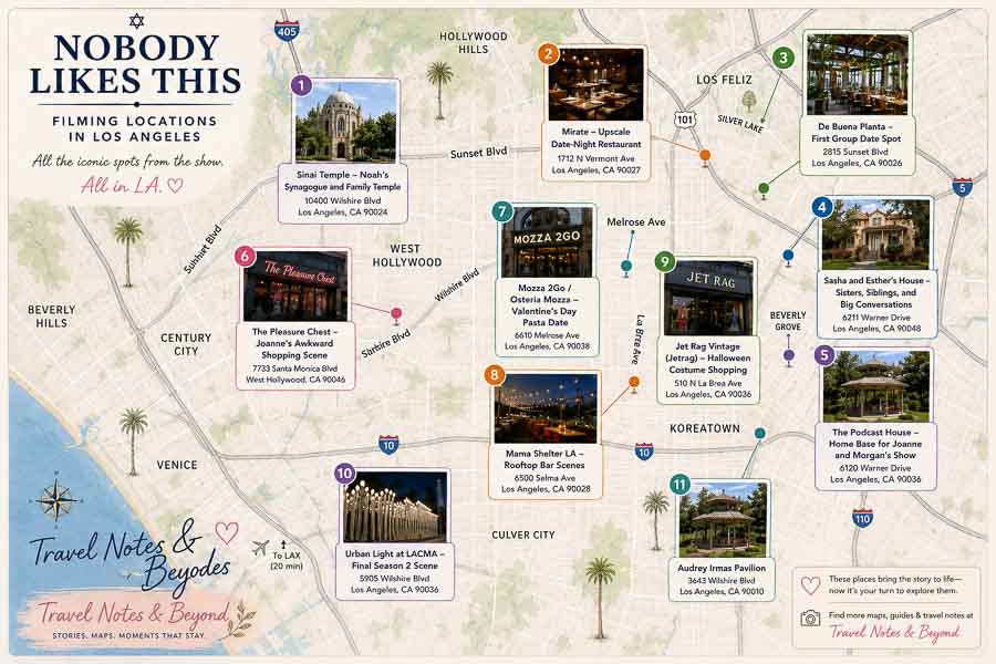 Nobody Wants This Filming Locations Map