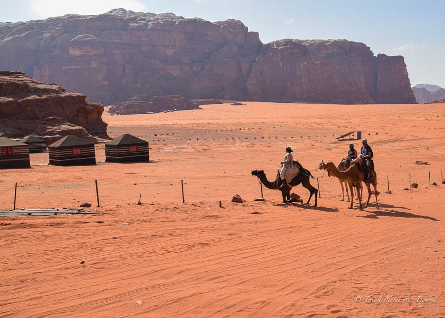 camel riding in the Wadi Rum desert
