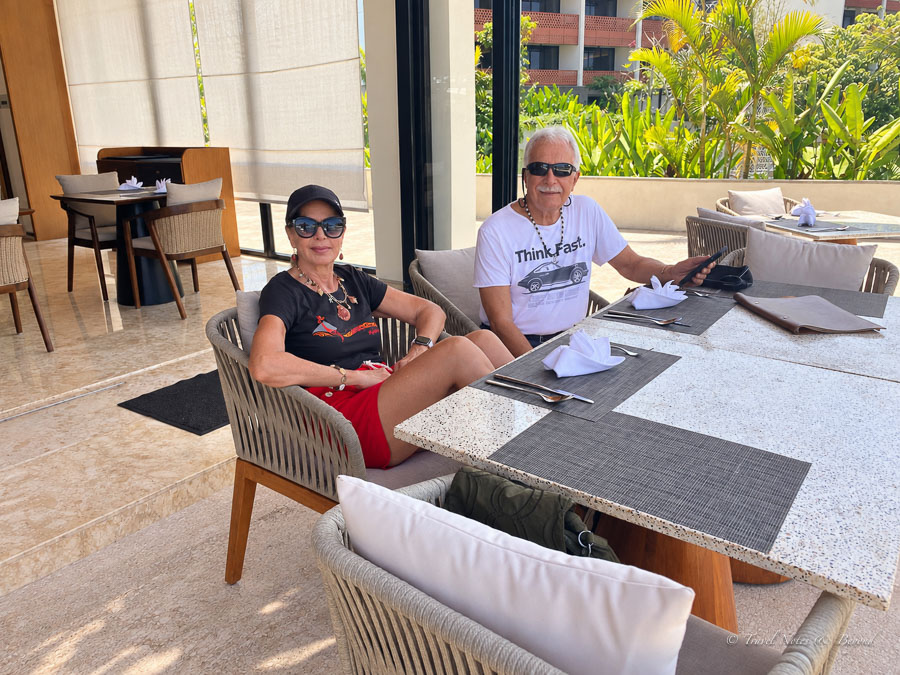 Having lunch at our hotel in Sanur 