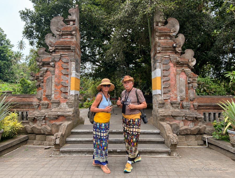 Wearing sarongs is customary when you visit the temples in Bali
