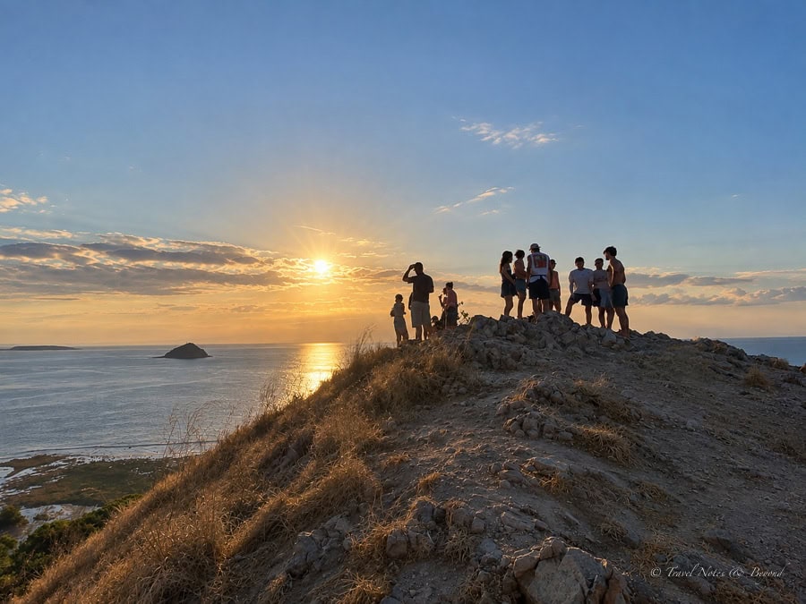 watching the sunset from atop the hill on Kenawa Islandcd on our trip from Lombok to Labuan Bajo